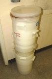 (7) 5gl. Poly Mixing Tubs
