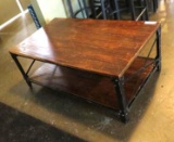 2-Tier Wood & Steel Table