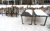Steel & Wood Outdoor Furniture (3) 4-Top Tables & (10) Chairs