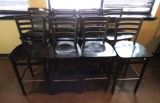 (10) Ladderback Metal & Wood Stools