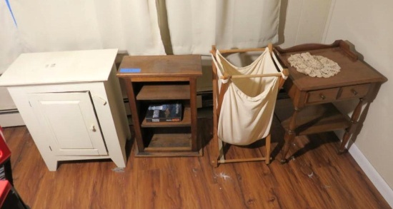 (3) Stands & Laundry Basket