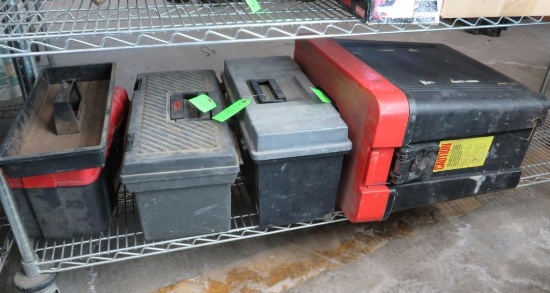 (4) Poly Tool Boxes/Storage Containers