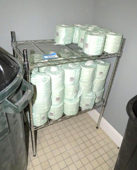 2-Tier Wire Rack w/ (52) Toilet Paper Rolls