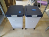 (2) Poly 69 Qt. Dry Storage Bins