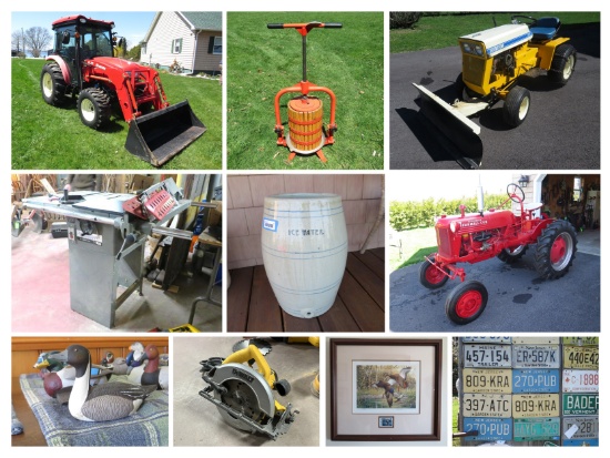 (1663) Tractor, Tools & Antiques
