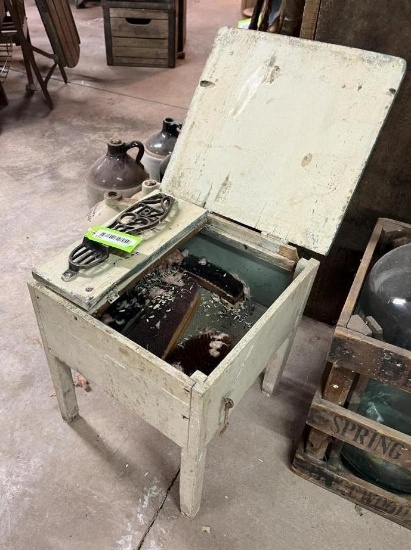 Antique Shoe Polish Cabinet w/ Brushes