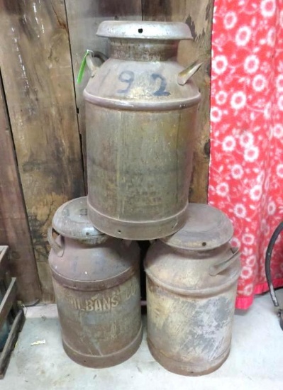 (3) Vintage Milk Cans