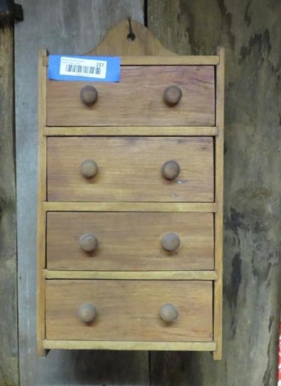 4-Drawer Small Wall Mount Pine Cabinet