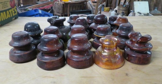 (17) Asst. Antique Electrical Insulators