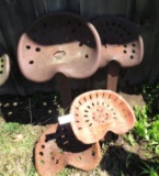 (4) Antique Steel Implement Seat