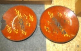 (2) Antique Redware Plates