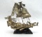 Chinese Junk/Ship Silver? on Carved Stand