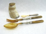 Silver Mounted Horn Servers & Horn Box