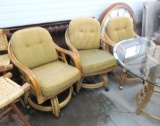 (3) Lane Venture Bamboo Dining Chairs