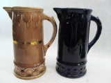 Pair 10 Majolica Pitchers