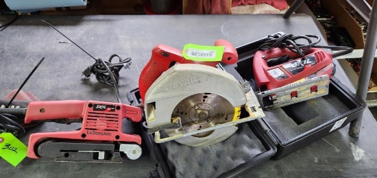 Skilsaw 7 1/4" Circular Saw, Belt Sander & Jig Saw