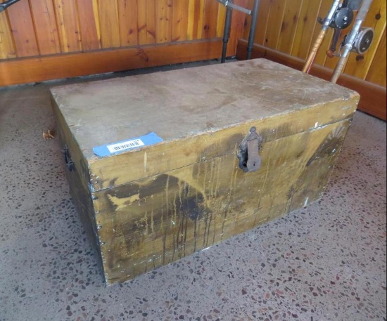 Wood Chest w/ Yale Lock
