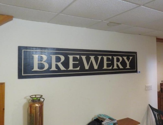 Wood "Brewery" Sign