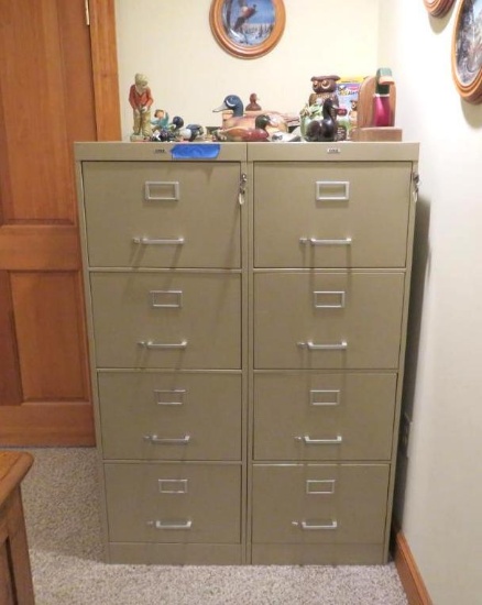 (2) Cole Steel 4-Drawer Filing Cabinets