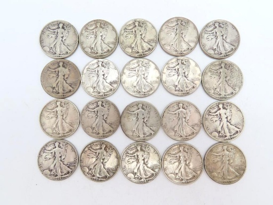 (20) U.S. Liberty Walking Half Dollars