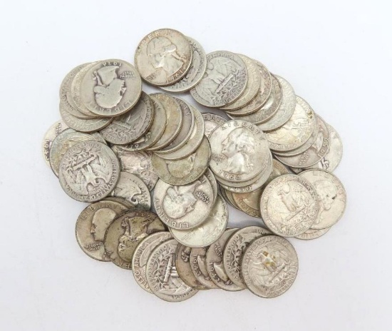 (50) Silver U.S. Washington Quarters