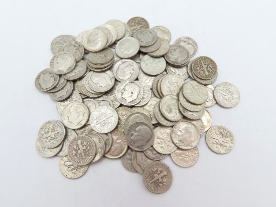 (100) Silver U.S. Roosevelt Dimes
