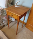 Oak Side Table, 1-Drawer Nightstand & 2-Drawer Oak Filing Cabinet