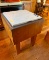 Maple Butcher Block w/Marble Top & Knife Set