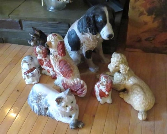(8) Porcelain Dog & Cats
