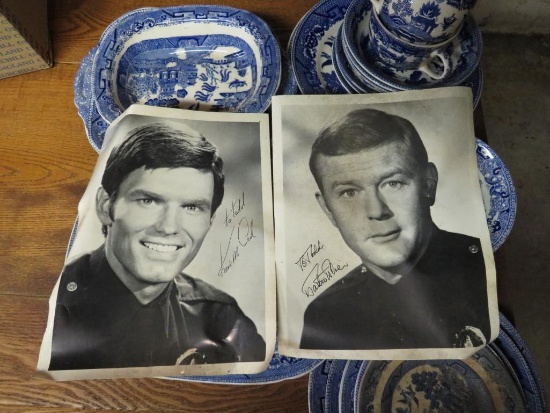 (2) Autographed Headshots From "Adam 12"