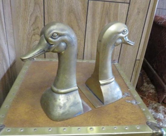 Pair of Brass Goose Bookends
