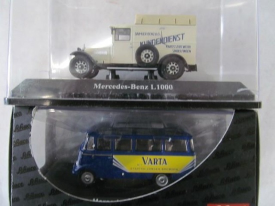 (2) Schuco Mercedes Benz Trucks, L1000 & O 319