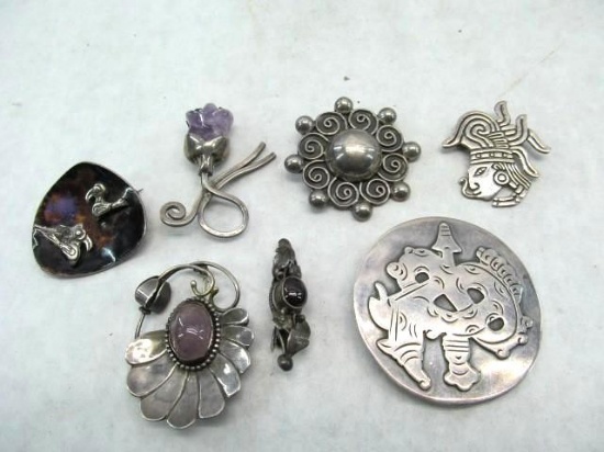 (7) Silver Pins