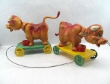 (2) Plastic Cow Toys
