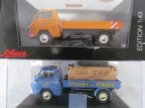 (2) Schuco Tempo Matador Trucks, (1) w/ Scooter