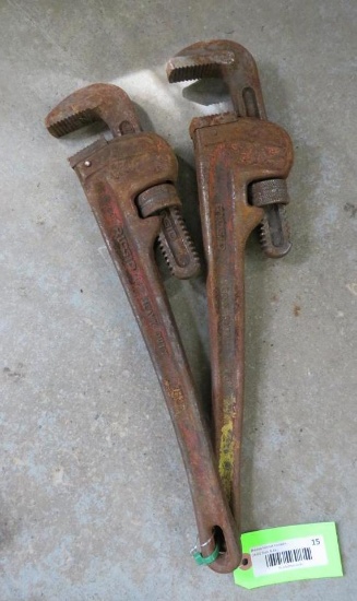 (2) Ridgid 18" Pipe Wrenches