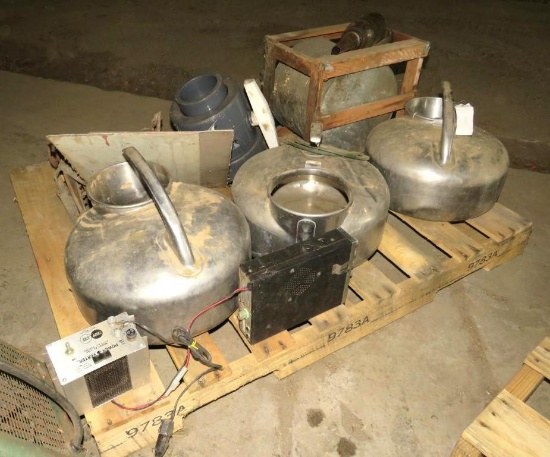 Pallet Lot: (3) SS Surge Milkers, Oil Disp. etc.