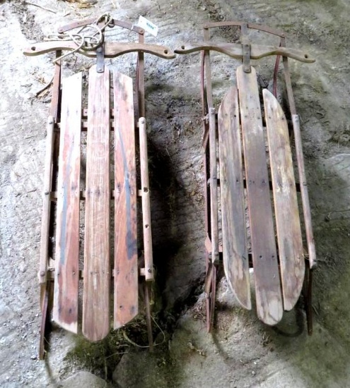 (2) Vintage Runner Sleds