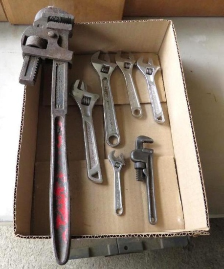 (7) Asst. Crescent & Pipe Wrenches