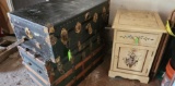 (2) Steamer Trunks & Country 1-Drawer Stand
