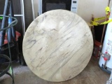 Faux Marble Top Cocktail Table On Metal Base