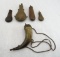 (5) Pcs. Antique Powder Horn & Flasks