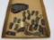 (24) Pairs of Antique and Vintage Handgun Grips & Tooled Leather Revolver Holster