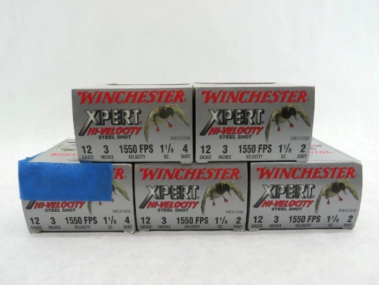(125) Winchester Xpert 12 Ga. 3" Steel Shot Shotgun Shells