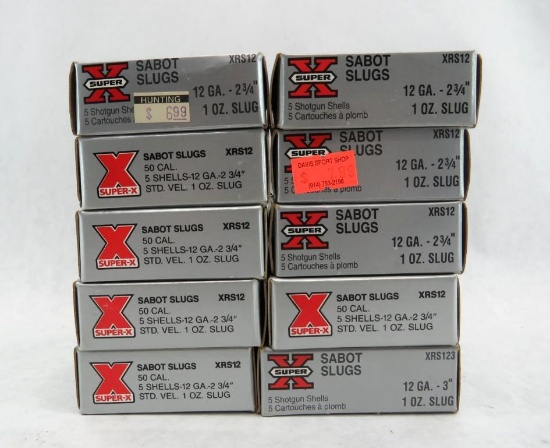 (50) Winchester 12 Ga. 50 Cal. Sabot Slug Shotgun Shells