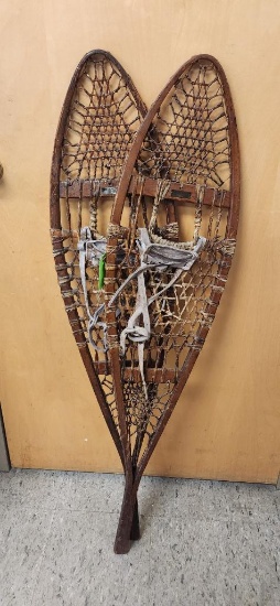 Pair of Vintage L.P. Wood Snowshoes