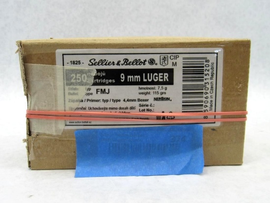 (250) Sellier & Bellot 9mm Cartridges