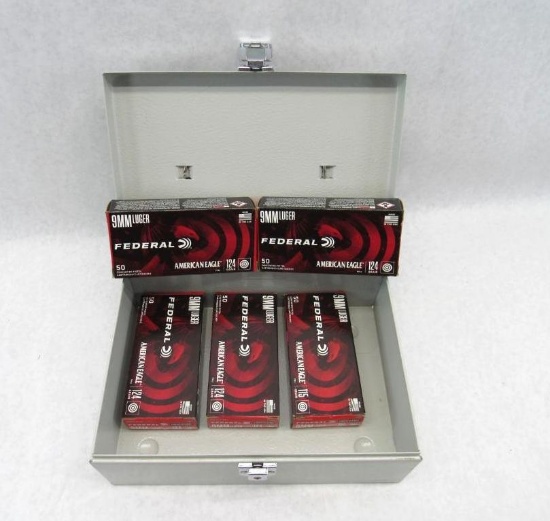 (226) Federal 9mm Cartridges in a Steel Box