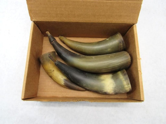 (4) Antique Powder Horns