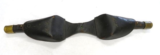 Antique Brass Tip Leather Saddle Pommel Holsters